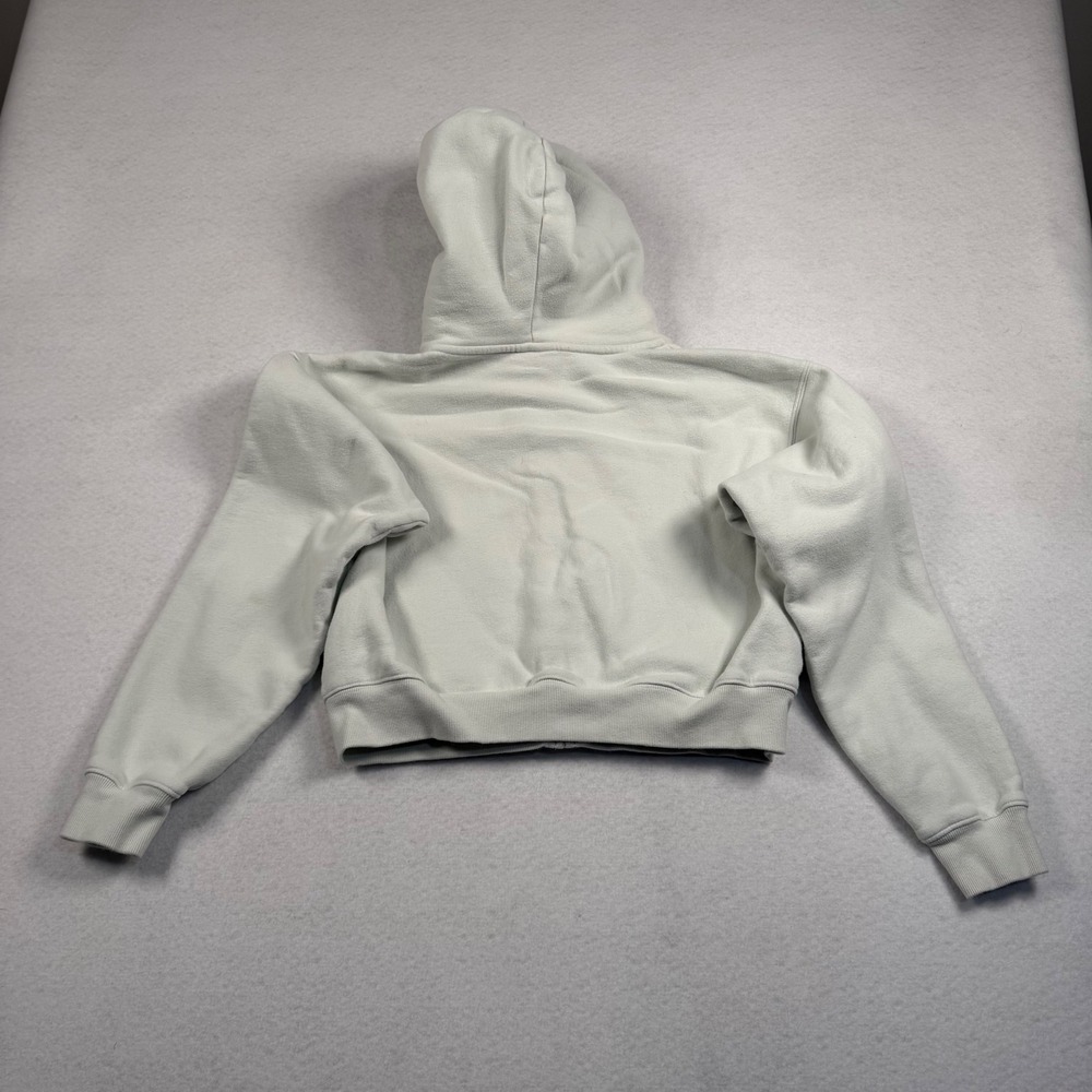 Aritzia Tna Cozy Fleece Hoodie Womens XS Light Green Full Zip Cropped Sweatshirt - Picture 7 of 9